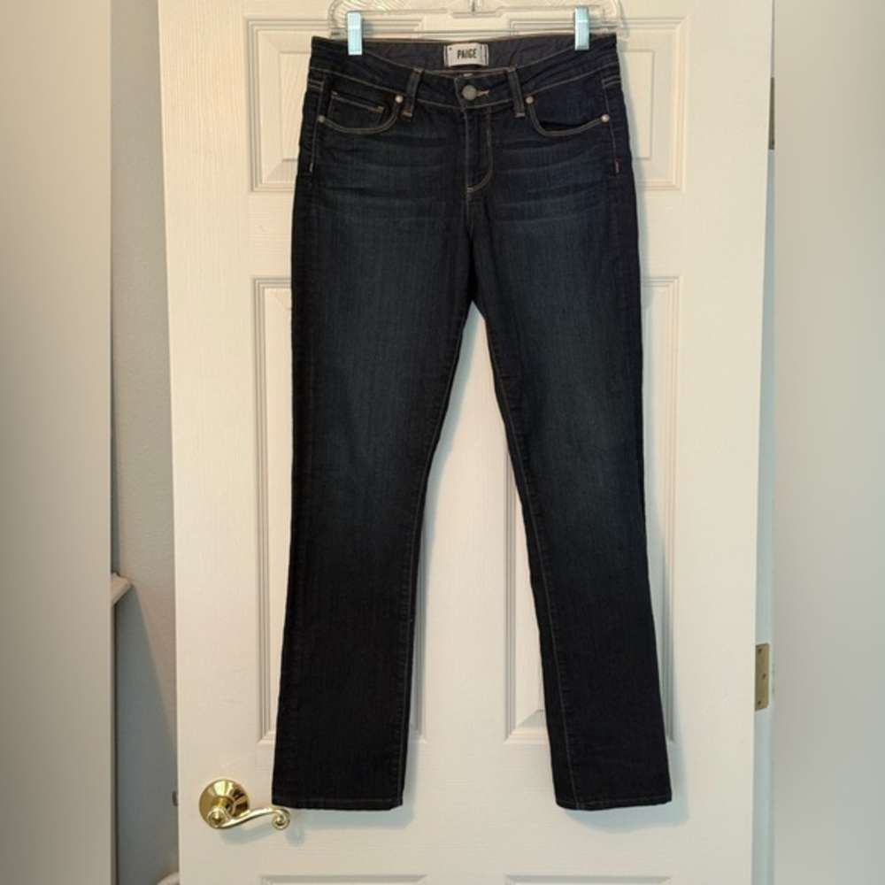 PAIGE Women's Skyline Midnight Blue Straight Leg Jeans